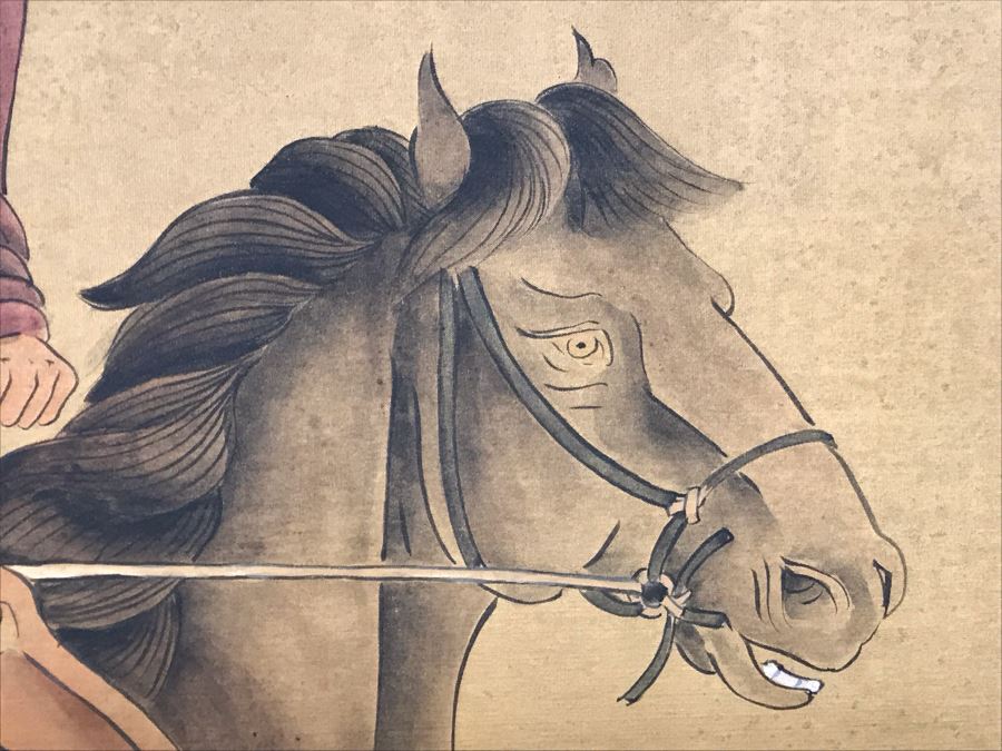 Large Original Ma Hai Feng Painting Chinese Hong Kong Hand Sculptured And Hand Painted Titled 'Horsemen' Hai Feng Wood Arts Signed By Hai Feng With Certificate Of Authenticity On Back 88W X 33H (USNE) [Photo 12]