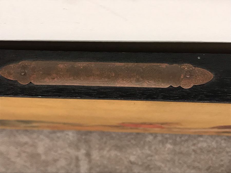 Large Original Ma Hai Feng Painting Chinese Hong Kong Hand Sculptured And Hand Painted Titled 'Horsemen' Hai Feng Wood Arts Signed By Hai Feng With Certificate Of Authenticity On Back 88W X 33H (USNE) [Photo 29]