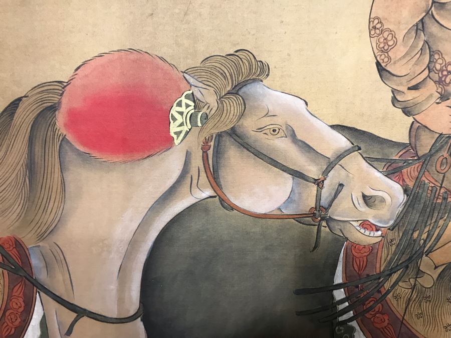 Large Original Ma Hai Feng Painting Chinese Hong Kong Hand Sculptured And Hand Painted Titled 'Horsemen' Hai Feng Wood Arts Signed By Hai Feng With Certificate Of Authenticity On Back 88W X 33H (USNE) [Photo 16]