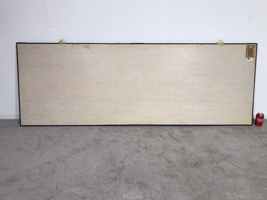 Large Original Ma Hai Feng Painting Chinese Hong Kong Hand Sculptured And Hand Painted Titled 'Horsemen' Hai Feng Wood Arts Signed By Hai Feng With Certificate Of Authenticity On Back 88W X 33H (USNE) [Photo 32]