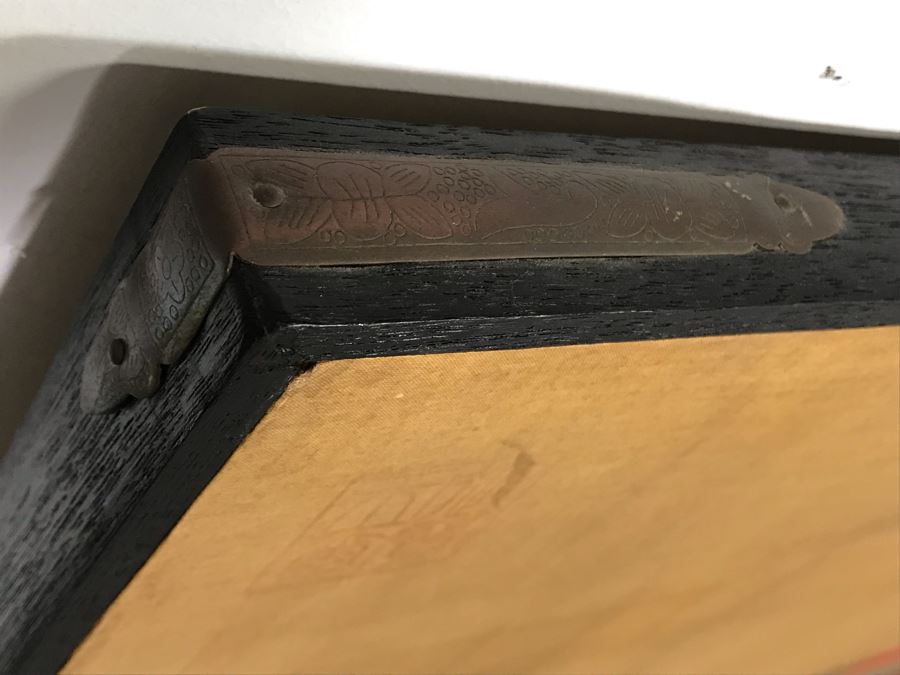 Large Original Ma Hai Feng Painting Chinese Hong Kong Hand Sculptured And Hand Painted Titled 'Horsemen' Hai Feng Wood Arts Signed By Hai Feng With Certificate Of Authenticity On Back 88W X 33H (USNE) [Photo 31]