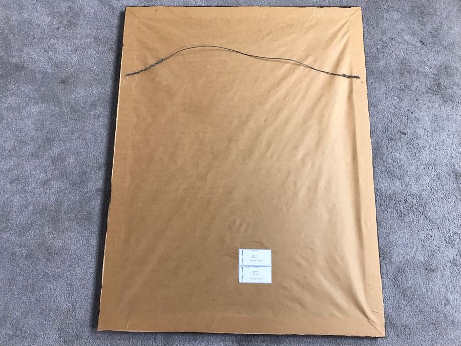 Original Tempera Painting By Mi Chou Titled 'Egrets' In Gilt Wood Frame 34 X 44 (USNE) [Photo 9]