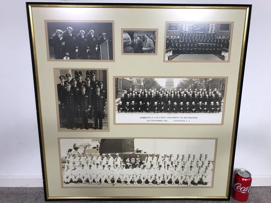 Framed B&W Photographs From USN Captain Joseph J. Meyer Jr. United States Navy Submarine Commanding Officer 30 X 30