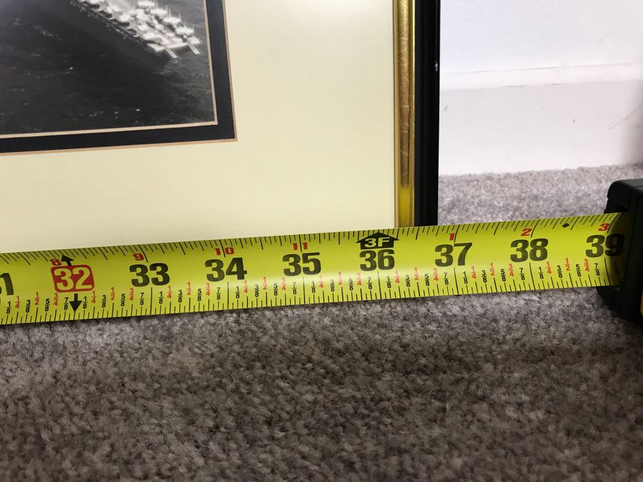 Framed B&W USN Submarine Photographs, Signed Letter From Chief Of Naval Operations And USN USS Kawishiwi Certificate From USN Captain Joseph J. Meyer Jr. United States Navy Submarine Commanding Officer (Slight Chip In Glass Upper Left) 37 X 20 [Photo 19]