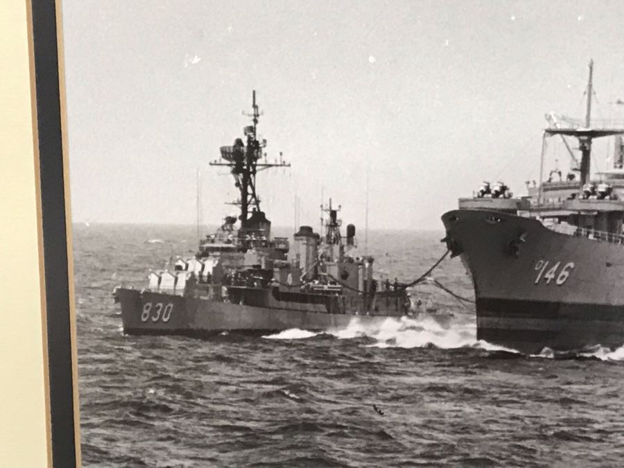 Framed B&W USN Submarine Photographs, Signed Letter From Chief Of Naval Operations And USN USS Kawishiwi Certificate From USN Captain Joseph J. Meyer Jr. United States Navy Submarine Commanding Officer (Slight Chip In Glass Upper Left) 37 X 20 [Photo 17]