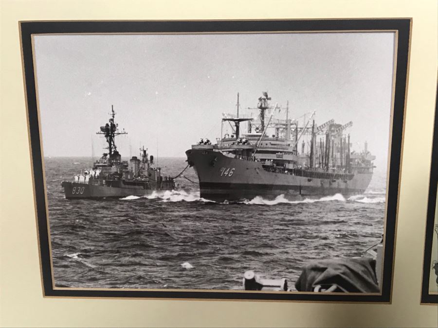 Framed B&W USN Submarine Photographs, Signed Letter From Chief Of Naval Operations And USN USS Kawishiwi Certificate From USN Captain Joseph J. Meyer Jr. United States Navy Submarine Commanding Officer (Slight Chip In Glass Upper Left) 37 X 20 [Photo 16]
