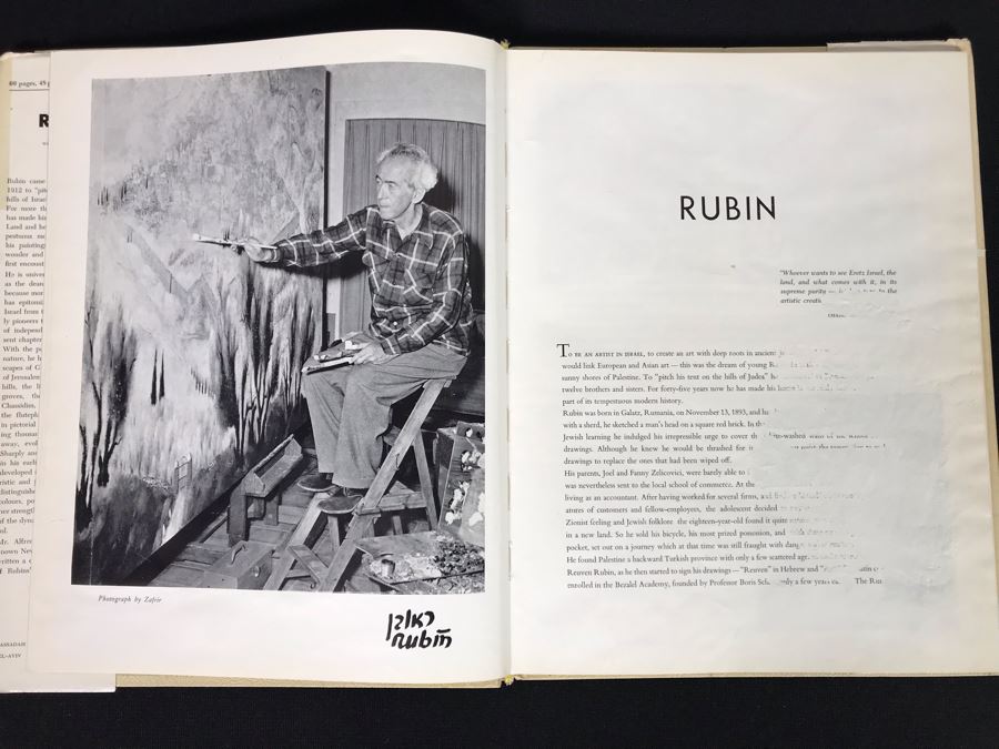 Hand Signed Reuven Rubin Greetings Card And Unsigned Rubin Art Book (JKE) [Photo 9]