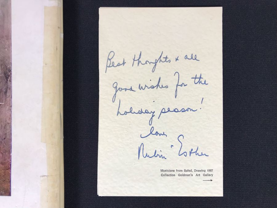Hand Signed Reuven Rubin Greetings Card And Unsigned Rubin Art Book (JKE) [Photo 2]