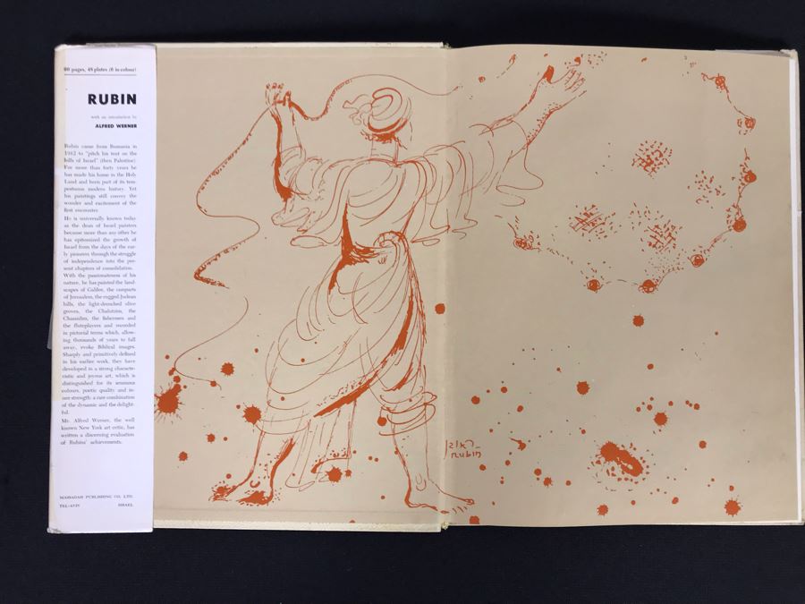 Hand Signed Reuven Rubin Greetings Card And Unsigned Rubin Art Book (JKE) [Photo 4]