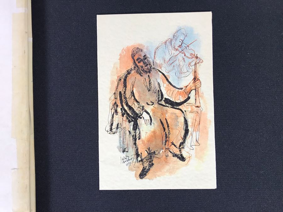 Hand Signed Reuven Rubin Greetings Card And Unsigned Rubin Art Book (JKE) [Photo 3]