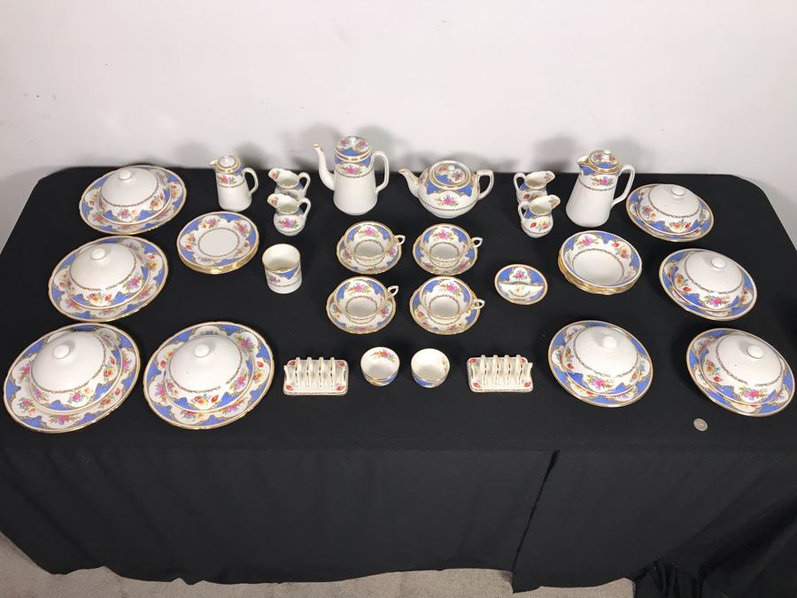 Vintage Hammersley & Co Bone China From England - Approximately 50 Pieces Total Including Coffee Pot, Tea Pot, Covered Dishes, Cups And Saucers, Toaster Holders, Creamers (MOE) [Photo 3]