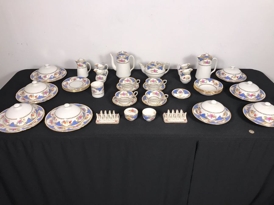 Vintage Hammersley & Co Bone China From England - Approximately 50 Pieces Total Including Coffee Pot, Tea Pot, Covered Dishes, Cups And Saucers, Toaster Holders, Creamers (MOE) [Photo 4]
