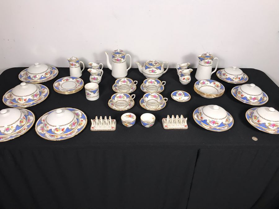 Vintage Hammersley & Co Bone China From England - Approximately 50 Pieces Total Including Coffee Pot, Tea Pot, Covered Dishes, Cups And Saucers, Toaster Holders, Creamers (MOE) [Photo 2]