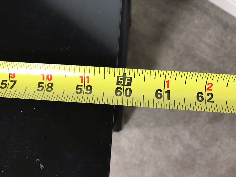 Black Wooden Chinoiserie Low Profile Cabinet With Decorative Brass Pulls 60W X 18D X 23H (Ocean Hills Estate - OHE) [Photo 9]