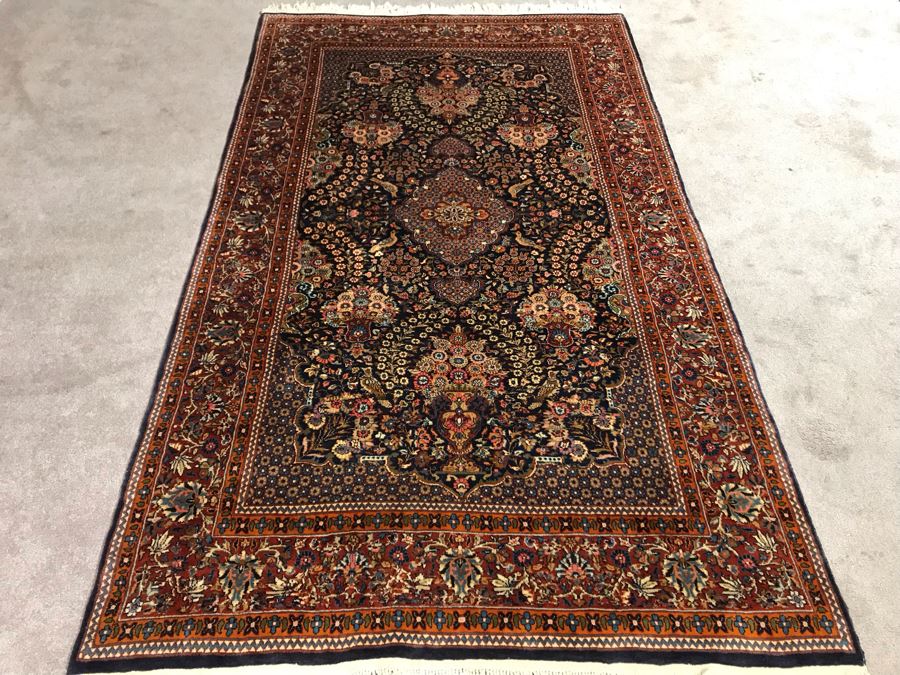Impressive Wool And Silk Blend Persian Area Rug With Detailed Designs Over 300Knots/Sq In - 4'7' X 8' (OHE) [Photo 2]