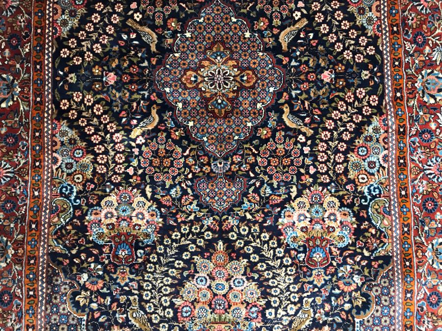 Impressive Wool And Silk Blend Persian Area Rug With Detailed Designs Over 300Knots/Sq In - 4'7' X 8' (OHE) [Photo 10]