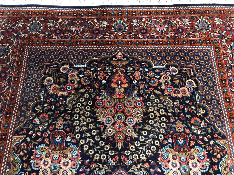 Impressive Wool And Silk Blend Persian Area Rug With Detailed Designs Over 300Knots/Sq In - 4'7' X 8' (OHE) [Photo 13]