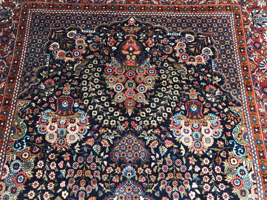 Impressive Wool And Silk Blend Persian Area Rug With Detailed Designs Over 300Knots/Sq In - 4'7' X 8' (OHE) [Photo 14]