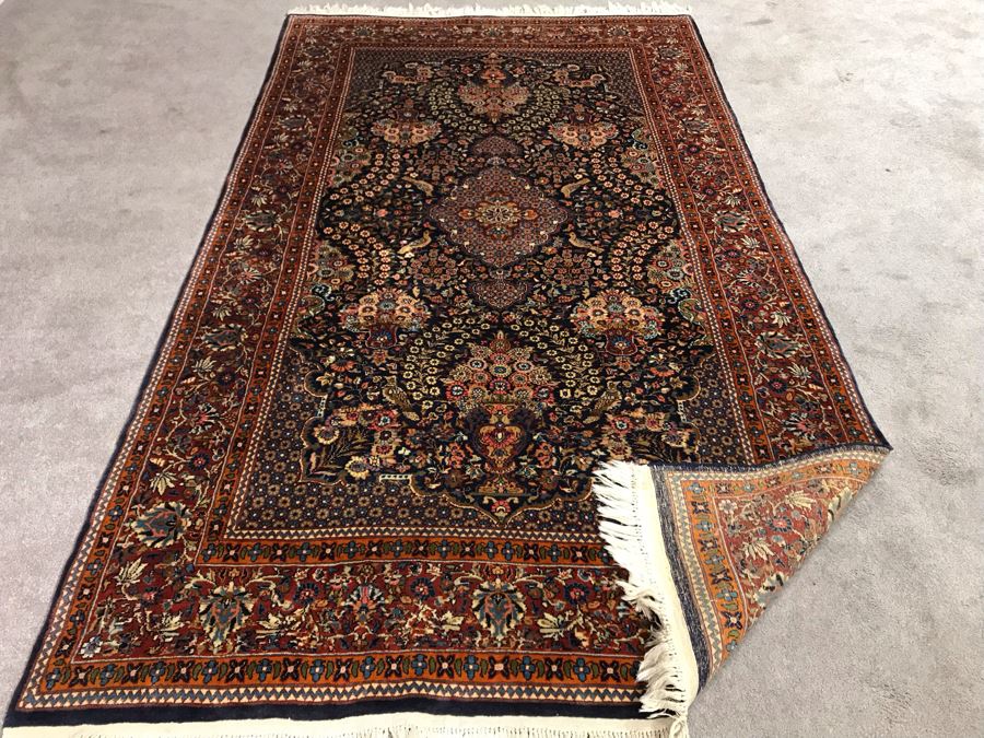 Impressive Wool And Silk Blend Persian Area Rug With Detailed Designs