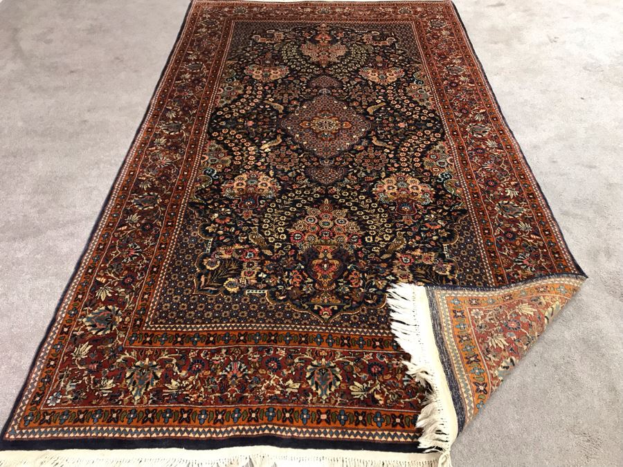 Impressive Wool And Silk Blend Persian Area Rug With Detailed Designs Over 300Knots/Sq In - 4'7' X 8' (OHE)