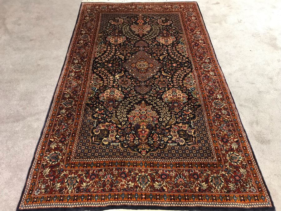 Impressive Wool And Silk Blend Persian Area Rug With Detailed Designs Over 300Knots/Sq In - 4'7' X 8' (OHE) [Photo 16]