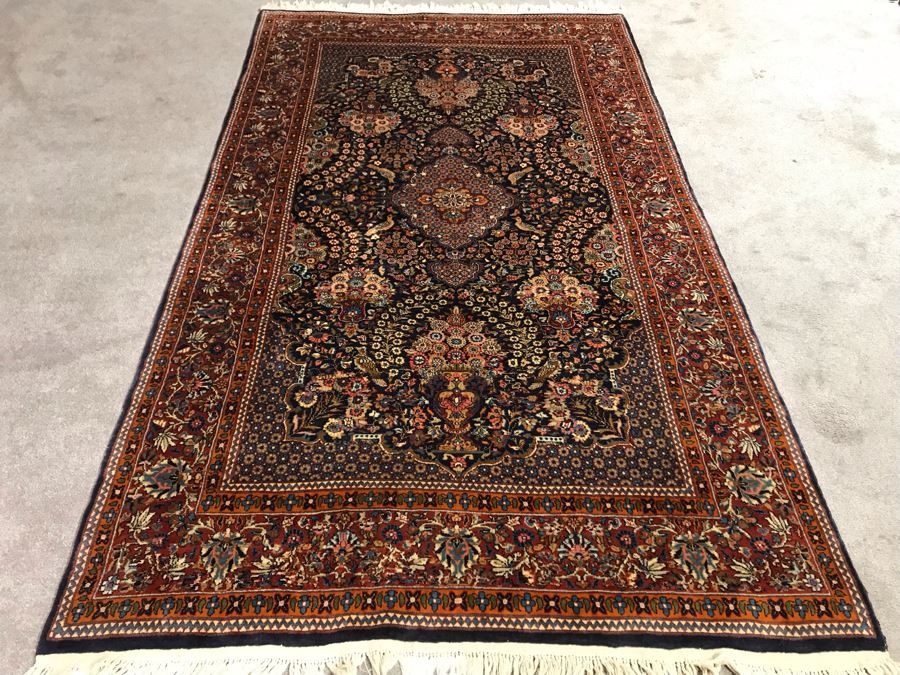 Impressive Wool And Silk Blend Persian Area Rug With Detailed Designs Over 300Knots/Sq In - 4'7' X 8' (OHE) [Photo 7]