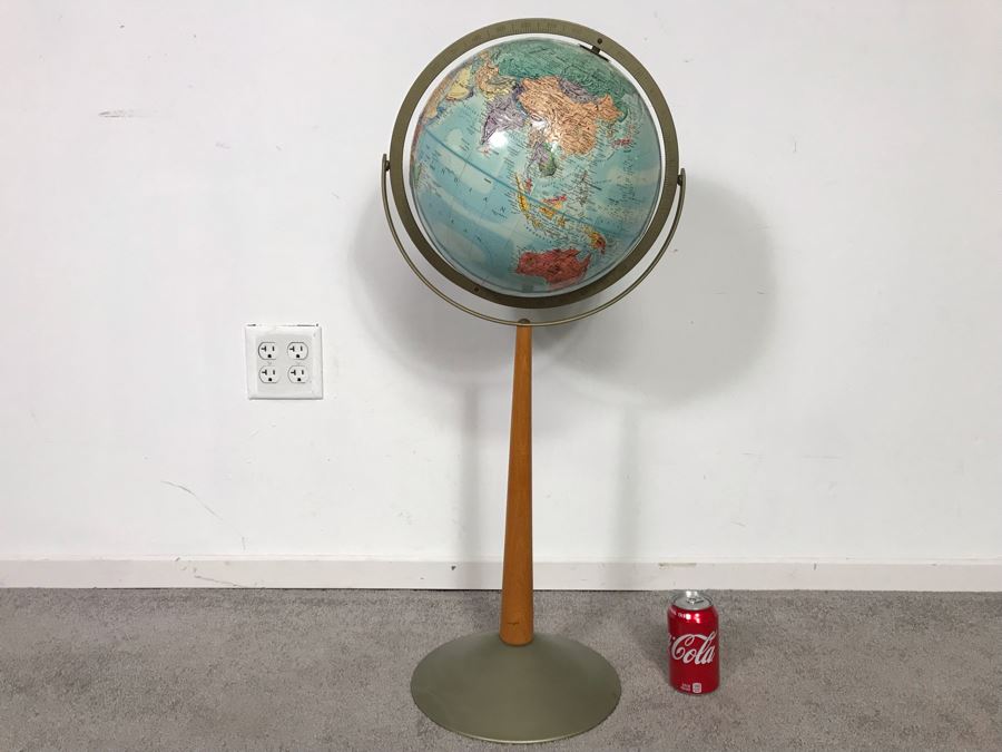 Vintage Mid-Century Replogle Steroe Relief World Globe 12'D With Stand 16W X 33H (OHE) [Photo 2]