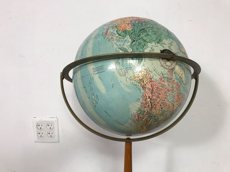Vintage Mid-Century Replogle Steroe Relief World Globe 12'D With Stand 16W X 33H (OHE) [Photo 8]