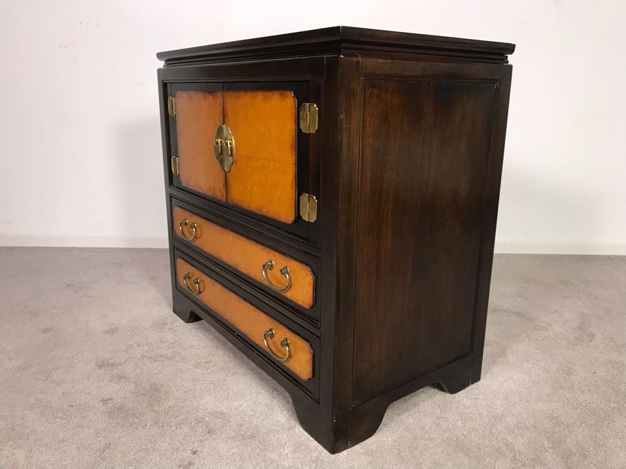 Wellington Hall Wooden Chinoiserie Cabinet With Two Drawers And Birds Eye Maple 32W X 18D X 30.5H (OHE) [Photo 10]