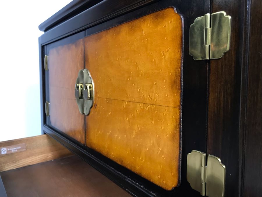 Wellington Hall Wooden Chinoiserie Cabinet With Two Drawers And Birds Eye Maple 32W X 18D X 30.5H (OHE) [Photo 9]