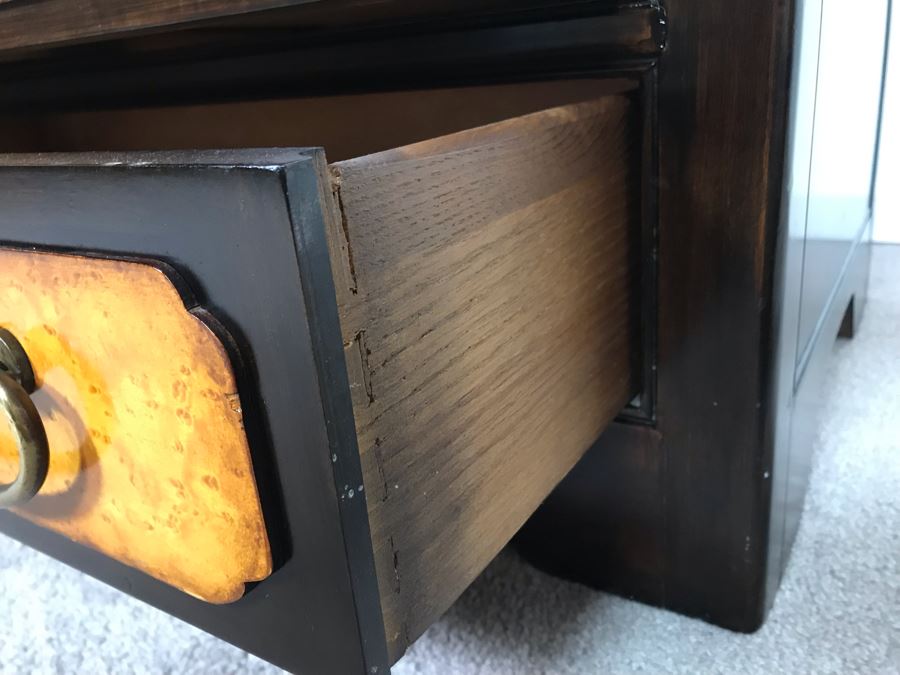 Wellington Hall Wooden Chinoiserie Cabinet With Two Drawers And Birds Eye Maple 32W X 18D X 30.5H (OHE) [Photo 7]