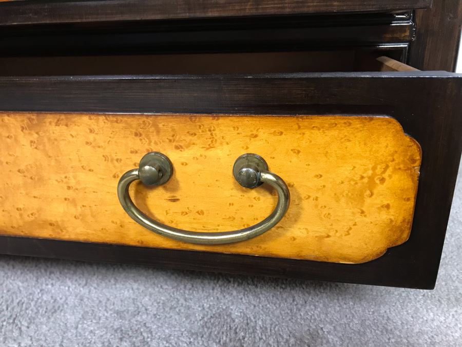 Wellington Hall Wooden Chinoiserie Cabinet With Two Drawers And Birds Eye Maple 32W X 18D X 30.5H (OHE) [Photo 6]