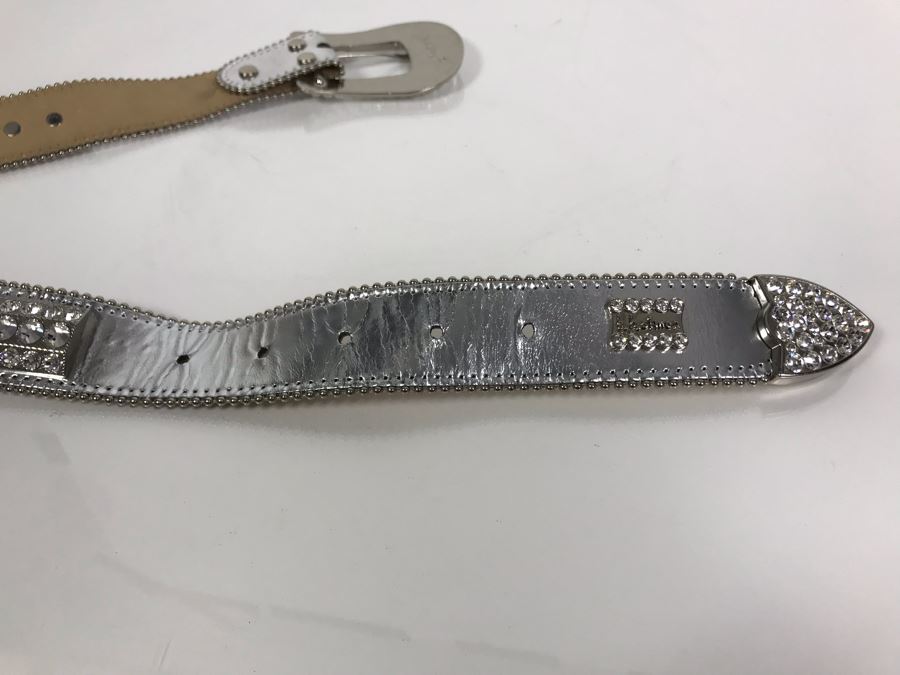 B. B. Simon Swarovski Crystal Leather Belt Size L [Photo 7]