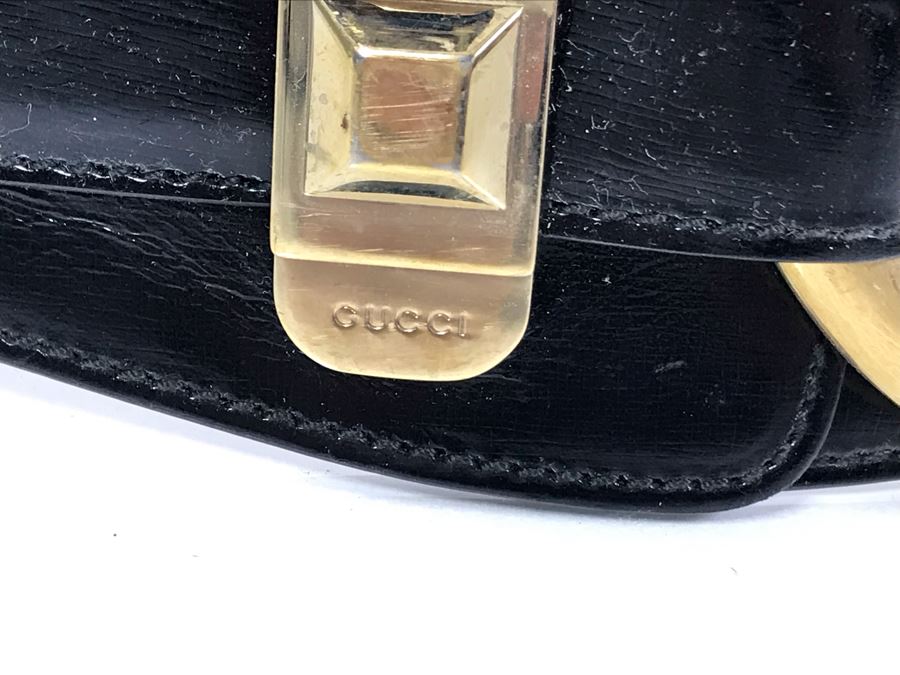 GUCCI Leather Belt Made In Italy Size 32 (Elastic Band In Back Of Belt
