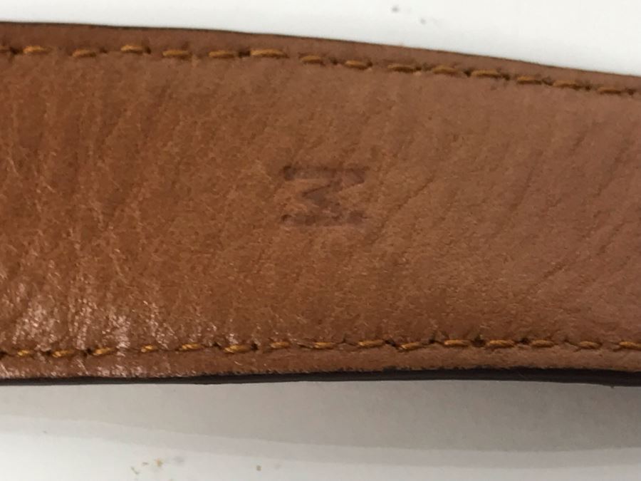 New Ralph Lauren Leather And Brass Belt Made In Italy Size M [Photo 7]