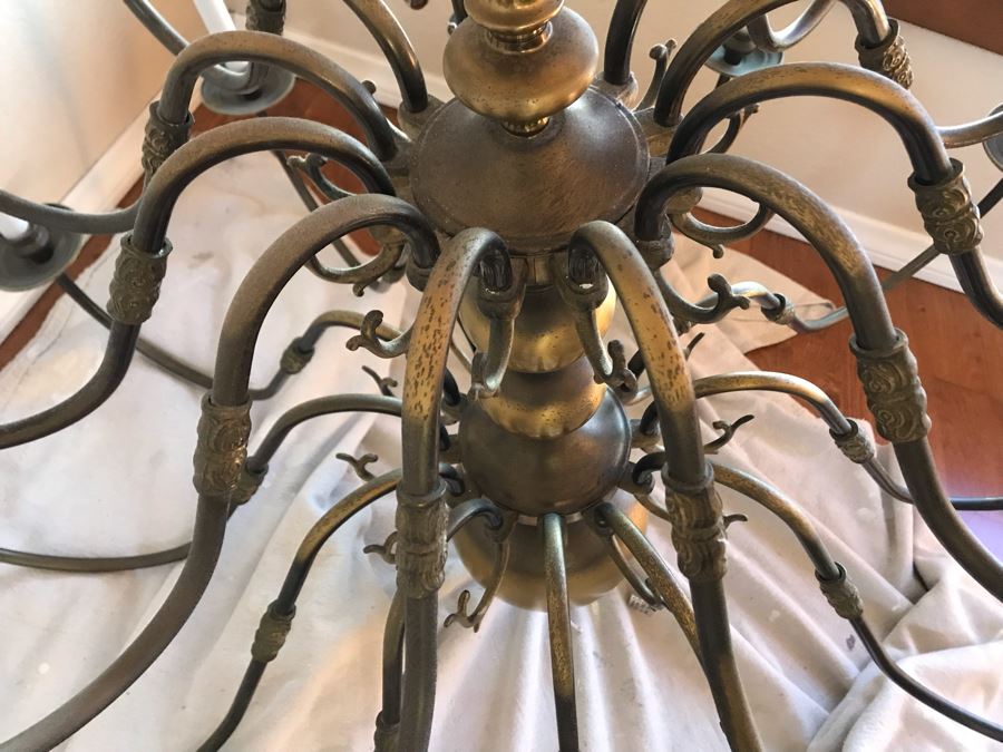 Large 24-Light Polished Metal Hanging Light Fixture 44W X 36H (OFS) [Photo 4]