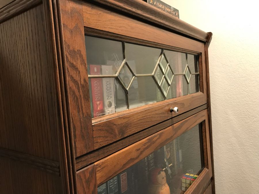 One-Piece Lawyer's Style Oak Bookcase 33.5W X 13D X 72H (OFS) [Photo 5]