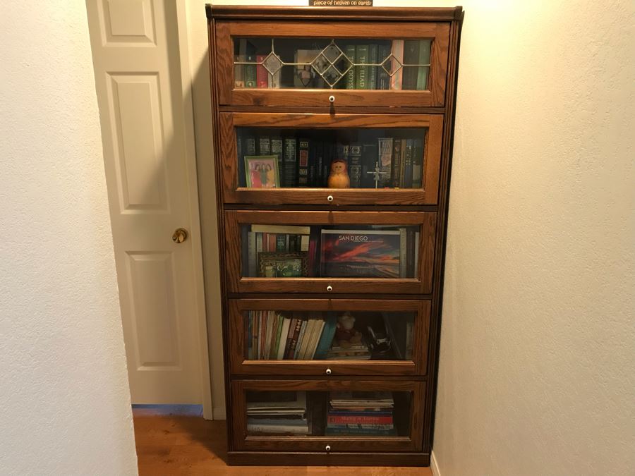 One-Piece Lawyer's Style Oak Bookcase 33.5W X 13D X 72H (OFS) [Photo 2]