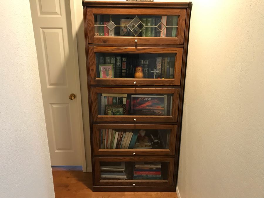 One-Piece Lawyer's Style Oak Bookcase 33.5W X 13D X 72H (OFS) [Photo 3]