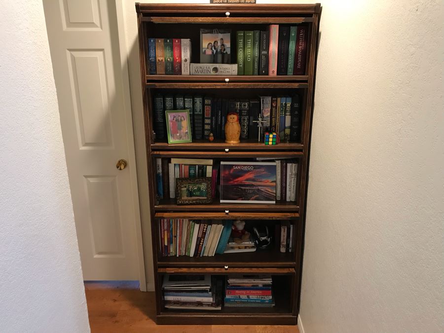 One-Piece Lawyer's Style Oak Bookcase 33.5W X 13D X 72H (OFS) [Photo 8]