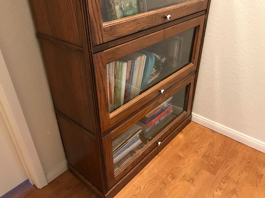 One-Piece Lawyer's Style Oak Bookcase 33.5W X 13D X 72H (OFS) [Photo 7]