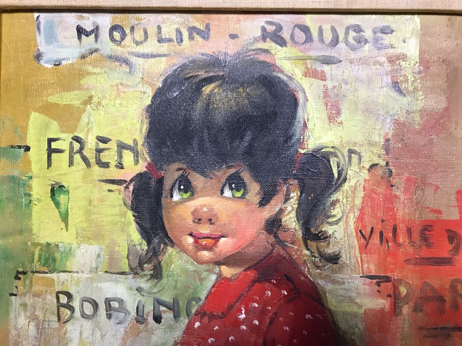 Pair Of Original Vintage Gold Framed French Deschamps Paintings From Van Pelt Art Galleries In Beverly Hills 12 x 24 Ea (OFS) [Photo 5]