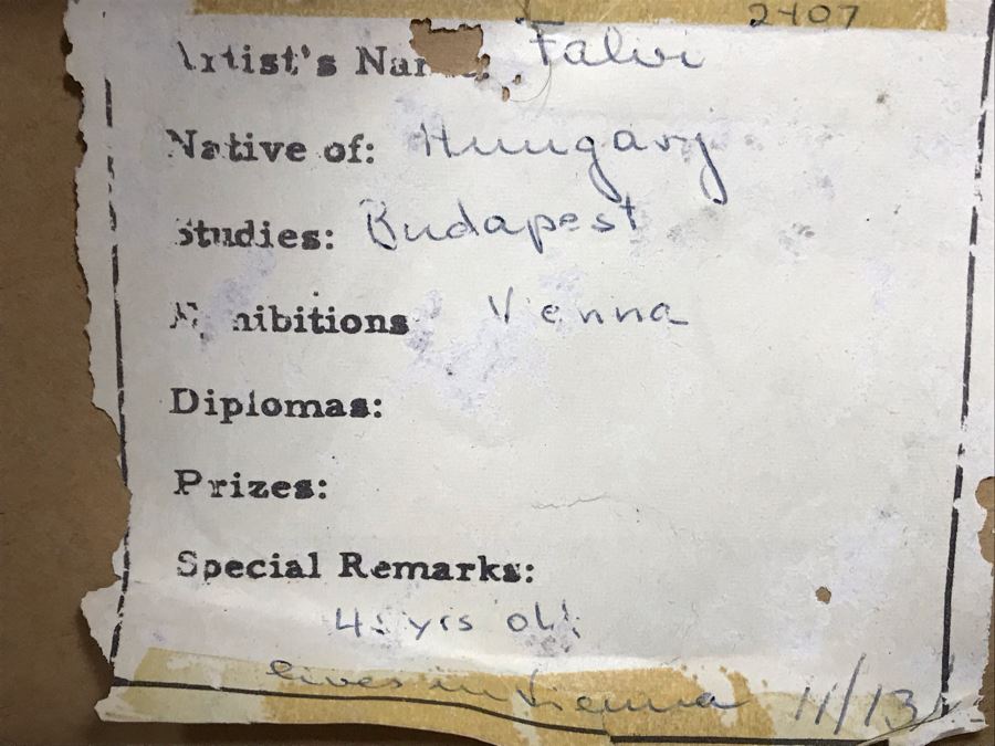 Stunning Original Still Life Painting Artist Signature Illegible Signed Lower Right - Tag On Back Of Painting Stating Lives In Vienna 9.5 X 11.5 (OFS) [Photo 12]