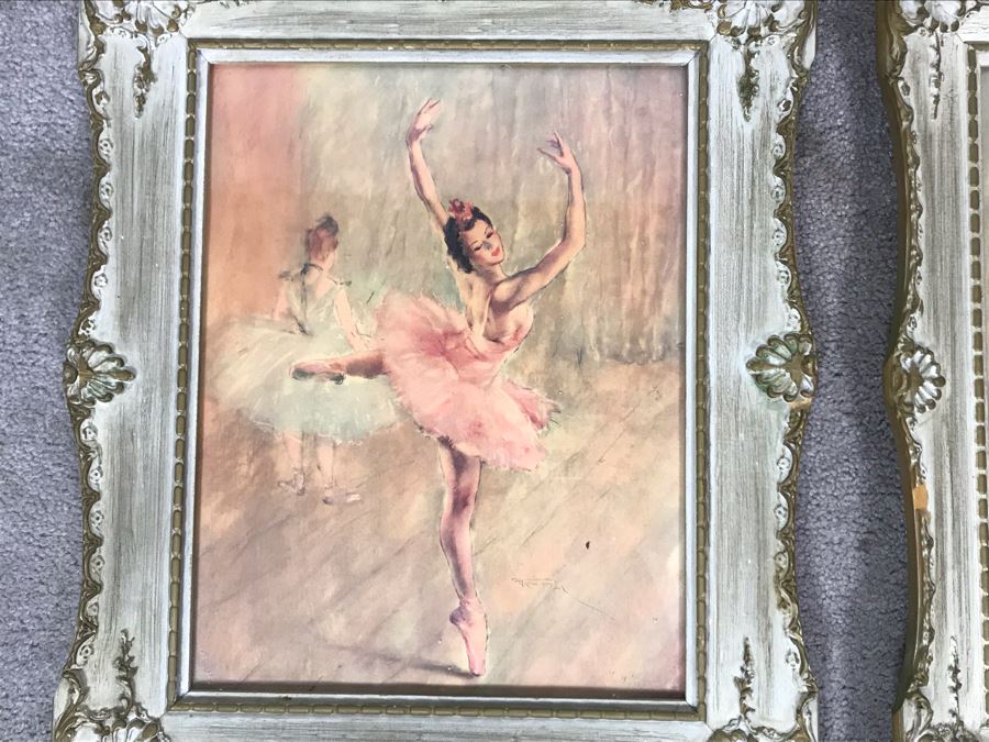 Pair Of Shabby Chic Framed Royal Ballet Prints Frames 15 X 18 (OFS) [Photo 5]