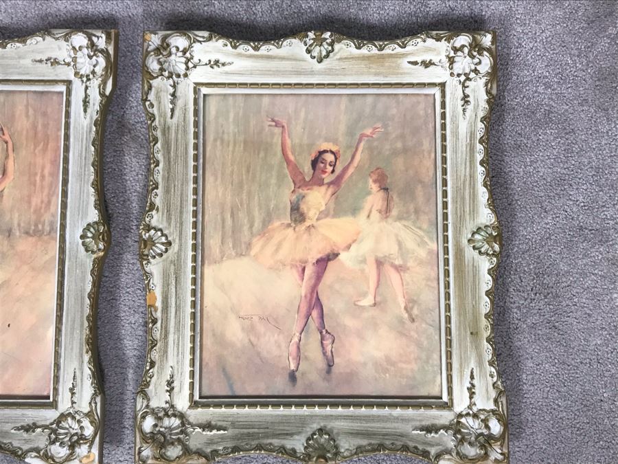 Pair Of Shabby Chic Framed Royal Ballet Prints Frames 15 X 18 (OFS) [Photo 3]