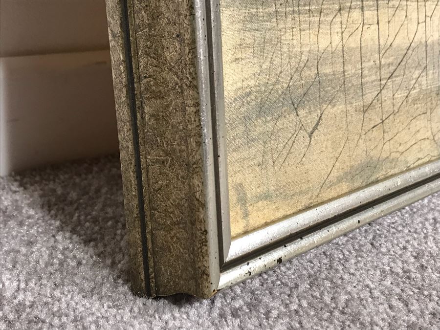 Framed Original Signed Asian Batik Painting On Cloth (Some Foxing) 33.5 X 25.5 [Photo 9]