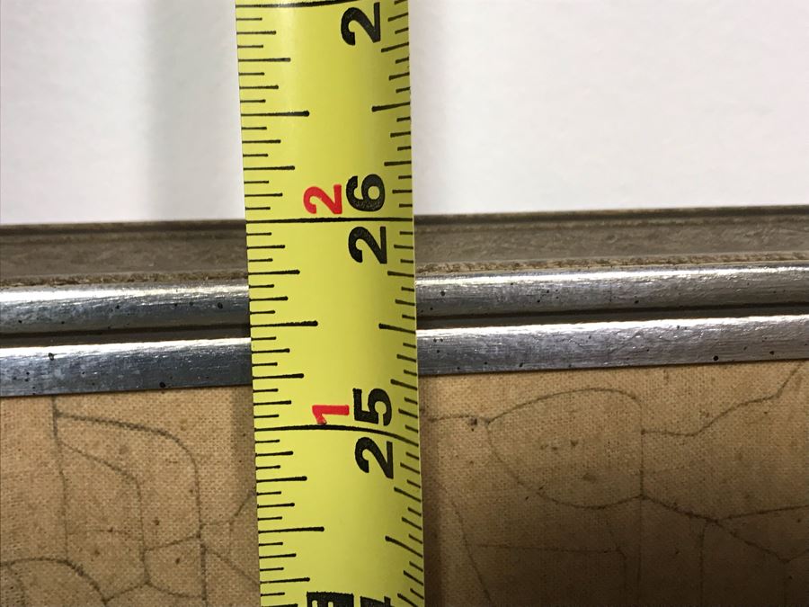 Framed Original Signed Asian Batik Painting On Cloth (Some Foxing) 33.5 X 25.5 [Photo 11]