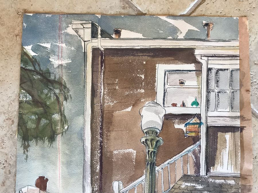 Original Jean Klafs Watercolor And Ink Painting 13.5 X 22 [Photo 5]