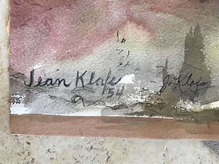 Original Jean Klafs Watercolor And Ink Painting 13.5 X 22 [Photo 9]