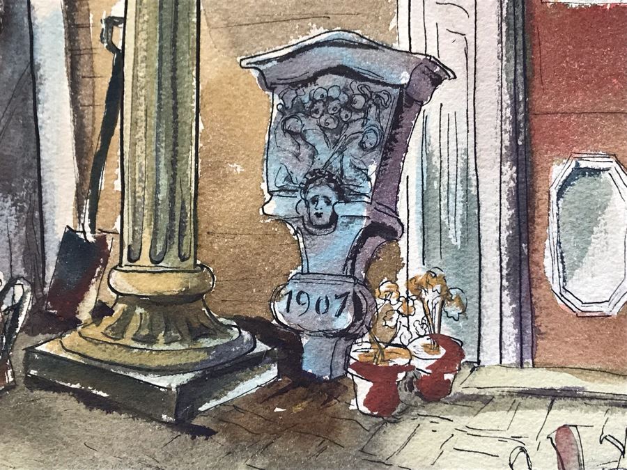 Original Jean Klafs Watercolor And Ink Painting 13.5 X 22 [Photo 6]